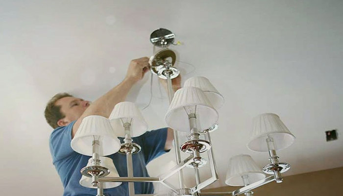 نصب لوستر در سقف یونولیت