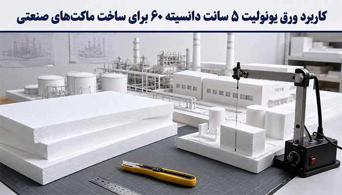 ورق یونولیت 5 سانت دانسیته 60 برای ساخت ماکت‌های صنعتی